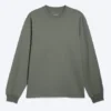 Lässiges Langarmshirt – Staubiges Khaki-Grün