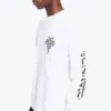 Lässiges, mit Print bedrucktes Langarmshirt – Weiß – Synergy