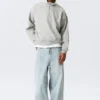 Lässiges Sweatshirt mit halbem Reißverschluss – Grau Lässiges Sweatshirt mit halbem Reißverschluss – Grau