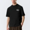 Lässiges T-Shirt mit Print – Schwarz – Teambuilding