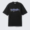 Lässiges T-Shirt mit Print – Schwarz – Wired