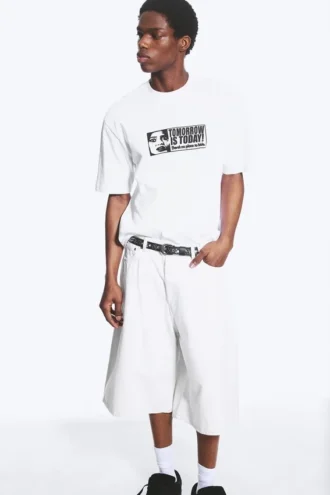 Lässiges T-Shirt mit Print – Weiß – Tomorrow is Today