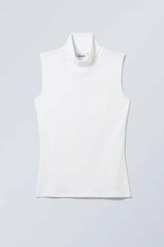 Lykke Rollkragen-Tanktop – Weiß