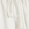 Lyocell-Hose mit mittlerer Leibhöhe, lockerer Passform und weitem Bein – Weiß Lyocell-Hose mit mittlerer Leibhöhe, lockerer Passform und weitem Bein – Weiß