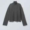 Maggie Woll-Rollkragenpullover – Dunkelgrau