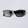 Markante rechteckige Sonnenbrille – Schwarz – Schwarze Gläser Markante rechteckige Sonnenbrille – Schwarz – Schwarze Gläser