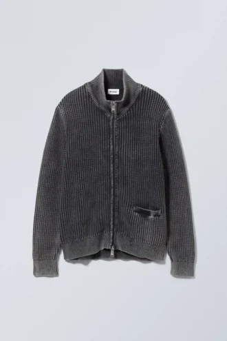 Mattias Regular Strickjacke – Washed Black Mattias Regular Strickjacke – Washed Black