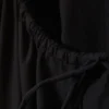 Maxikleid aus Baumwollpopeline mit Stufenschnitt – Schwarz