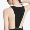 Maxikleid mit Raffungen – Schwarz Maxikleid mit Raffungen – Schwarz