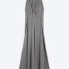 Maxikleid mit Raffungen – Staubgrau Maxikleid mit Raffungen – Staubgrau