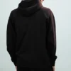 Mechatok Kapuzenpullover mit Reißverschluss und Stickerei – Schwarz