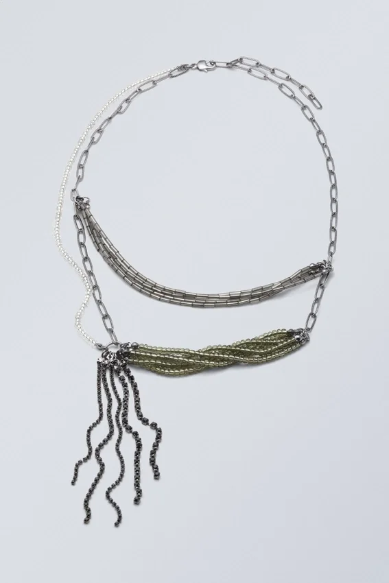 Mehrreihige Perlenkette – Gunmetal Mehrreihige Perlenkette – Gunmetal