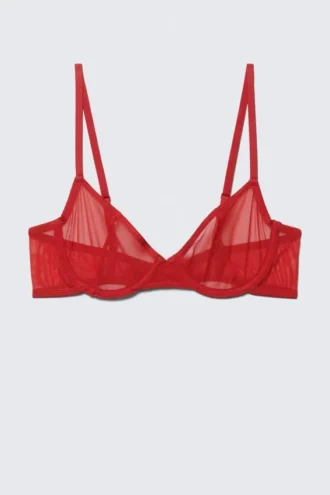 Mesh-Bügel-BH – Leuchtend Rot