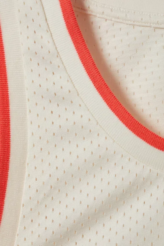 Mesh-Tanktop mit Kordelzug – Weiß/Orange – Miami Mesh-Tanktop mit Kordelzug – Weiß/Orange – Miami