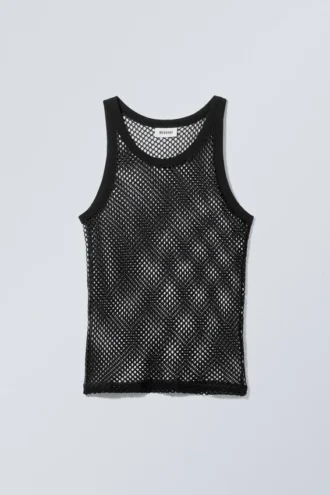 Mesh-Tanktop – Schwarz