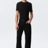 Meteor Low Rise Relaxed Straight Jeans – Black Rinse – Schwarz
