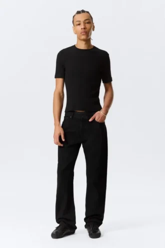 Meteor Low Rise Relaxed Straight Jeans – Black Rinse – Schwarz Meteor Low Rise Relaxed Straight Jeans – Black Rinse – Schwarz