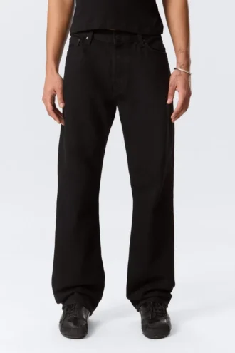 Meteor Low Rise Relaxed Straight Jeans – Black Rinse – Schwarz Meteor Low Rise Relaxed Straight Jeans – Black Rinse – Schwarz