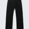 Meteor Low Rise Relaxed Straight Jeans – Black Rinse – Schwarz