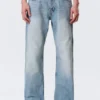 Meteor Low Rise Relaxed Straight Jeans – Kimberley Blue – Mittelblau