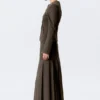 Mid-Rise Pleated Maxi Rock – Dunkelgrau Mid-Rise Pleated Maxi Rock – Dunkelgrau