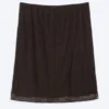 Midi-Rock aus mehrlagigem Mesh – Dunkelbraun Midi-Rock aus mehrlagigem Mesh – Dunkelbraun