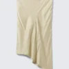 Midirock aus Satin mit niedriger Leibhöhe – Hellstaubbeige Midirock aus Satin mit niedriger Leibhöhe – Hellstaubbeige