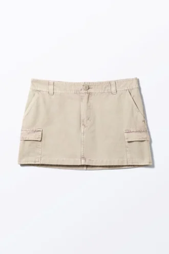 Mini-Cargo-Röckchen aus Baumwolle – Rosa-Beige
