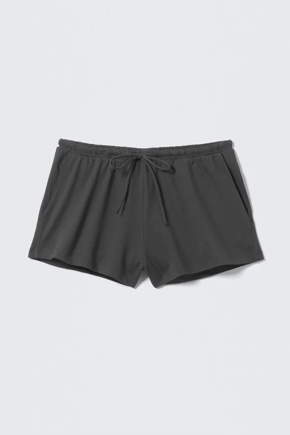 Mini-Jersey-Shorts mit mittlerer Leibhöhe – Dunkelgrau Mini-Jersey-Shorts mit mittlerer Leibhöhe – Dunkelgrau