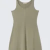 Mini-Jersey-Tank-Kleid – Khaki-Grün Mini-Jersey-Tank-Kleid – Khaki-Grün