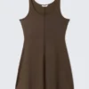 Mini-Jersey-Tankkleid – Dunkelbraun Mini-Jersey-Tankkleid – Dunkelbraun