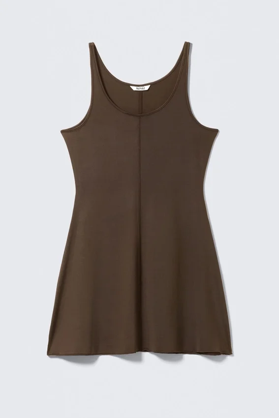 Mini-Jersey-Tankkleid – Dunkelbraun Mini-Jersey-Tankkleid – Dunkelbraun