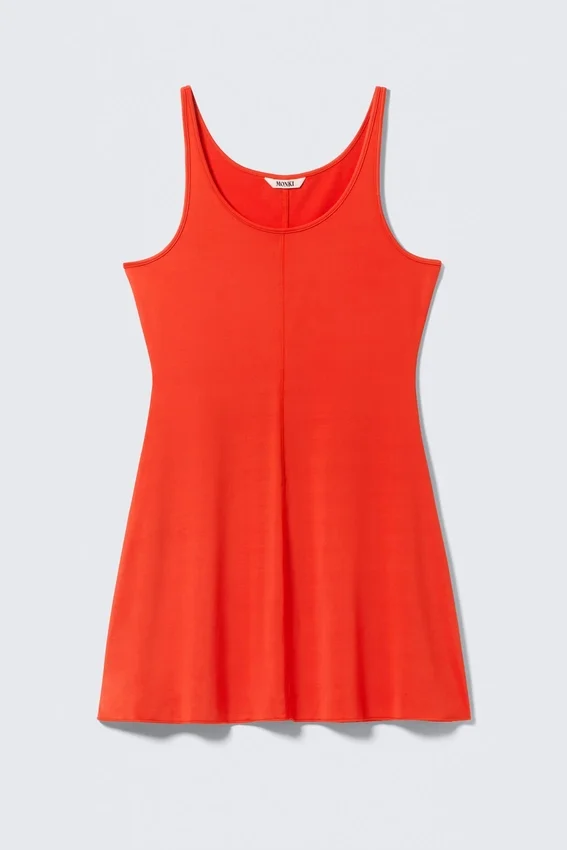 Mini-Jersey-Tankkleid – Leuchtend Rot Mini-Jersey-Tankkleid – Leuchtend Rot