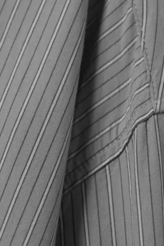 Mini-Kleid aus Baumwollpopeline – gestreift, grau