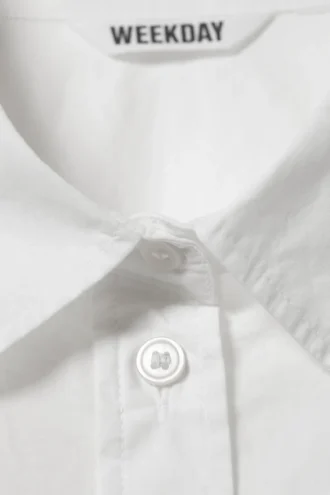 Mini-Kleid aus Baumwollpopeline – Weiß