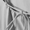 Mini-Kleid aus Twill mit Bindeband – Hellgrau – Nadelstreifen Mini-Kleid aus Twill mit Bindeband – Hellgrau – Nadelstreifen