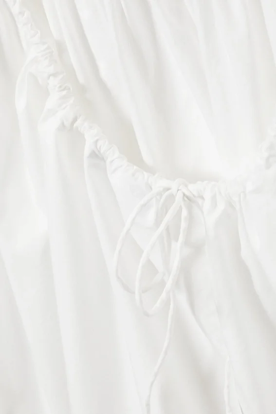 Mini-Popeline-Trägerkleid – Weiß Mini-Popeline-Trägerkleid – Weiß