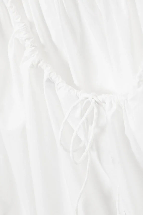 Mini-Popeline-Trägerkleid – Weiß Mini-Popeline-Trägerkleid – Weiß