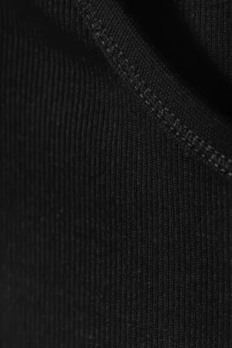 Mini-Ripp-Crop-Top – Schwarz