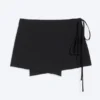 Mini-Wickelrock mit Trägern – Schwarz Mini-Wickelrock mit Trägern – Schwarz