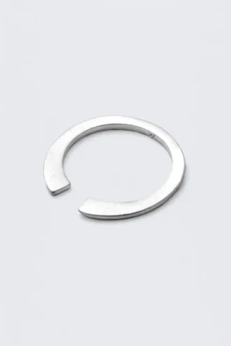 Minimalistischer versilberter offener Ring – Silber