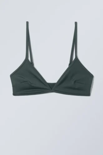 Minimalistisches Bikini-Oberteil – Dunkelgrün