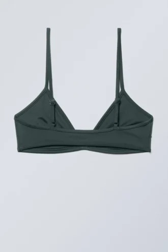 Minimalistisches Bikini-Oberteil – Dunkelgrün