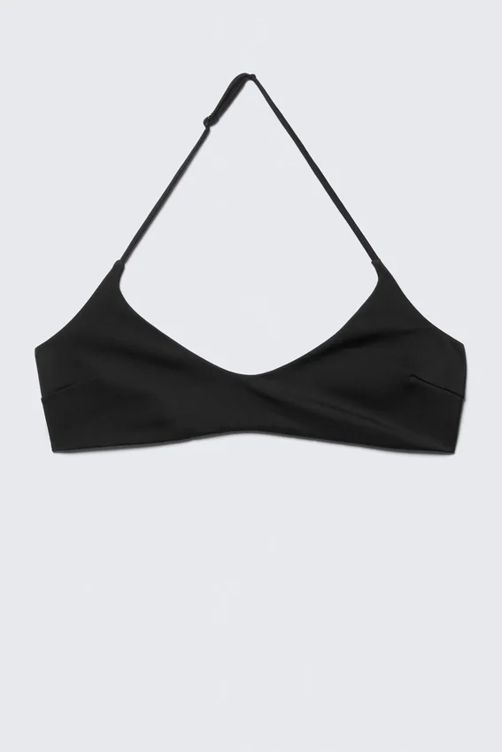 Minimalistisches Neckholder-Bikini-Oberteil – Schwarz Minimalistisches Neckholder-Bikini-Oberteil – Schwarz