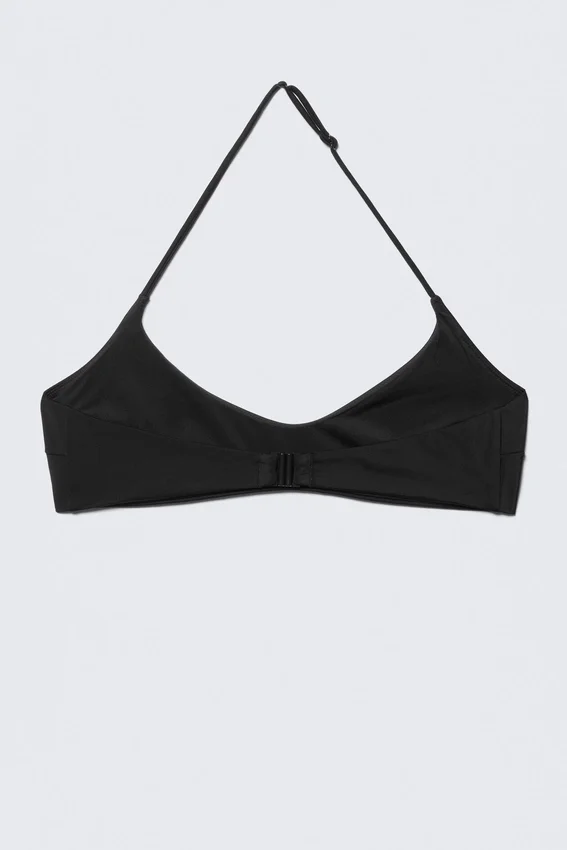 Minimalistisches Neckholder-Bikini-Oberteil – Schwarz Minimalistisches Neckholder-Bikini-Oberteil – Schwarz