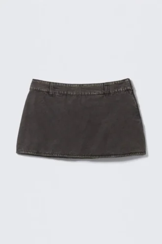 Minirock mit niedriger Taille – gewaschenes Schwarz