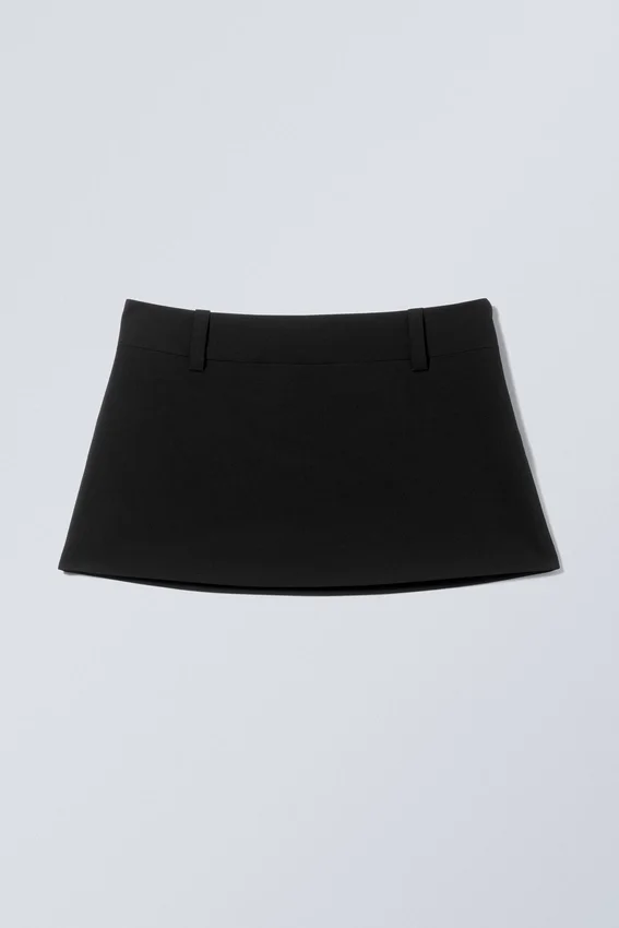 Minirock mit niedriger Taille – Schwarz Minirock mit niedriger Taille – Schwarz