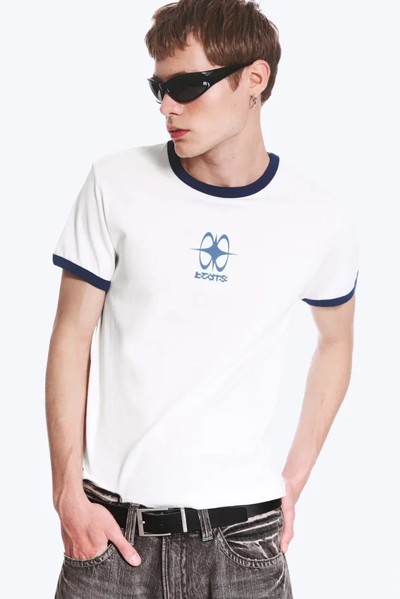 Mit Print-T-Shirt – Weiß – Beats-Print Mit Print-T-Shirt – Weiß – Beats-Print