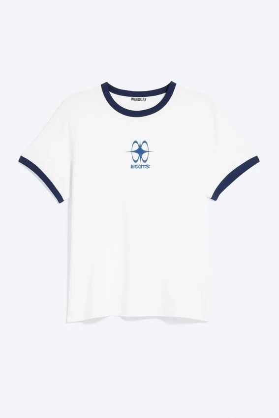 Mit Print-T-Shirt – Weiß – Beats-Print Mit Print-T-Shirt – Weiß – Beats-Print