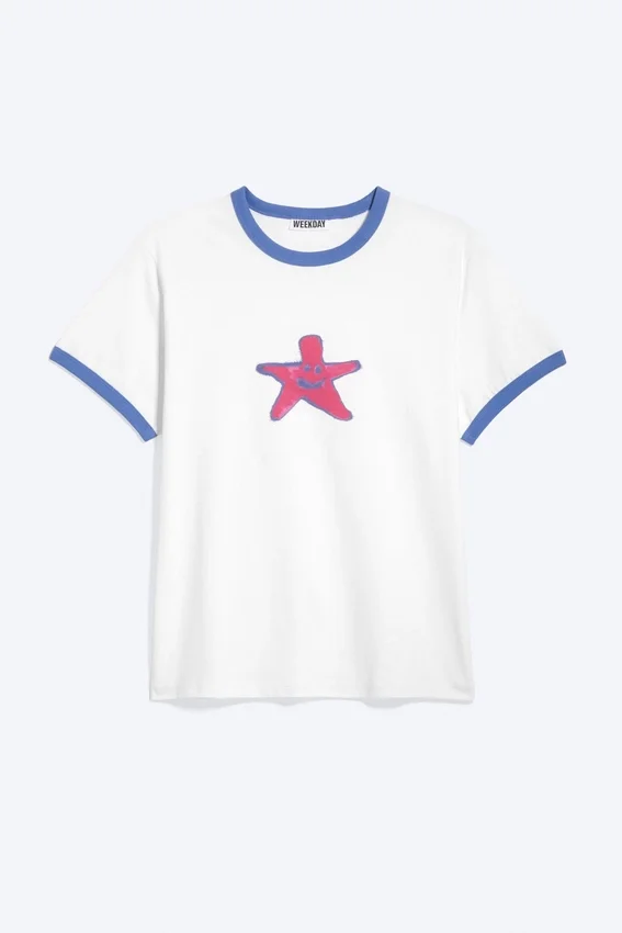Mit Print-T-Shirt – Weiß – Stern Mit Print-T-Shirt – Weiß – Stern